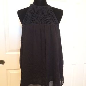 Forever 21 Black Crochet Halterneck Top